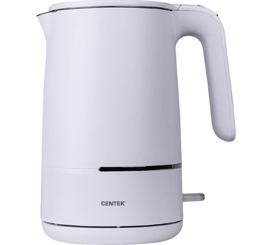 Изображение товара Чайник Centek белый, 1.5 л, 2200 Вт, двойные стенки, бесшовная колба, эффект термоса CT-1012