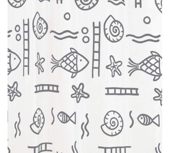 Изображение товара Штора для ванных комнат RIDDER Neptun серый/серебряный, 180x200 46317