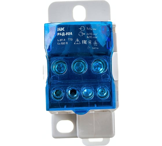 Изображение товара Распределительный блок на DIN-рейку IEK РБД-80А RBD-80