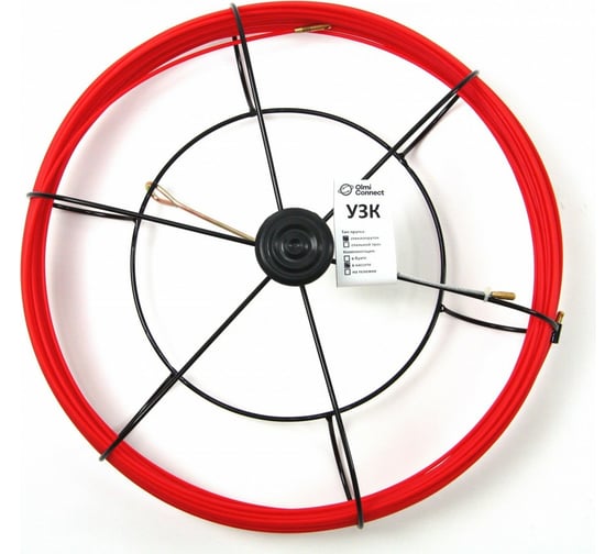 Изображение товара Протяжка для кабеля мини OlmiOn УЗК d=3,5 мм L=80 м в кассете №2, красный СП-К2-3,5/80