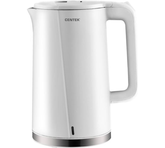 Изображение товара Чайник Centek CT-0005 белый, 1.7 л, 2200 Вт, бесшовная колба, двойные стенки, эффект термоса CT-0005 White