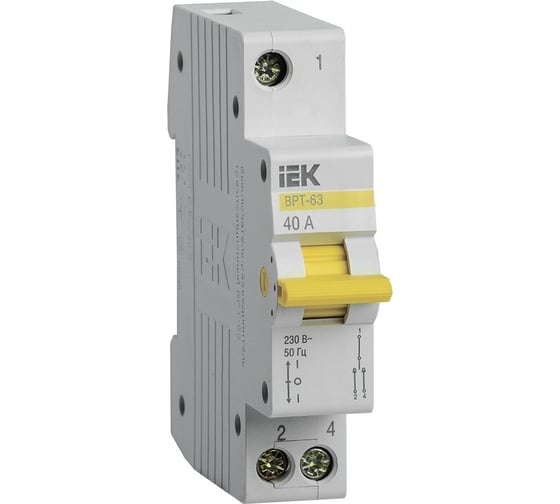 Изображение товара Трехпозиционный выключатель-разъединитель IEK ВРТ-63, 1P, 40А MPR10-1-040