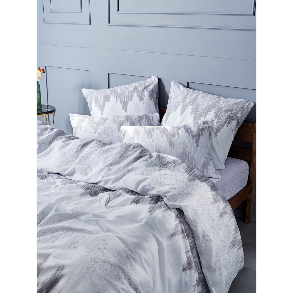 Изображение товара Комплект постельного белья Guten Morgen Silver поплин 1.5 спальный с наволочками 70x70