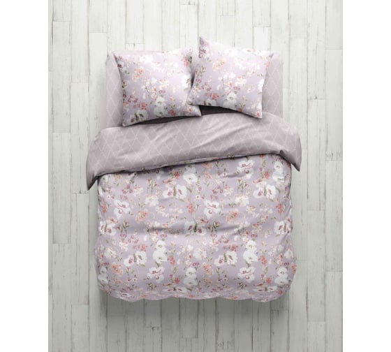 Изображение товара Комплект постельного белья Guten Morgen поплин, рис.1030, Melody, 1.5 спальный, с наволочками 70x70 см GMП-1030-143-150-70