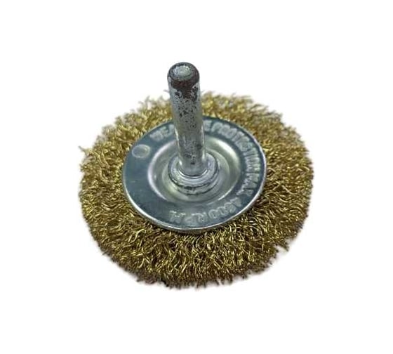 Изображение товара Щетка для дрели плоская (мягкая/латунир. проволока) 50 мм TOOLAS 00002809