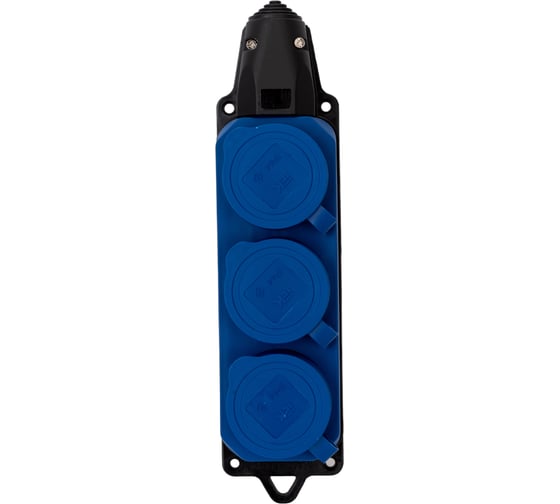 Изображение товара Трехместная розетка IEK РБ33-1-0м ОМЕГА, IP44, синяя PKR61-016-2-K07