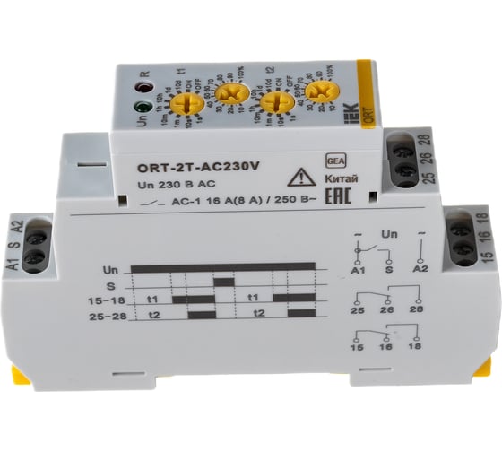 Изображение товара Реле времени IEK ORT 2 контакта, 230В, AC ORT-2T-AC230V