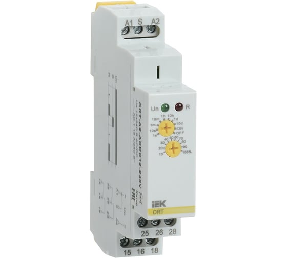 Изображение товара Реле задержки включения IEK ORT. 2 конт. 12-240 В AС/DC ORT-A2-ACDC12-240V