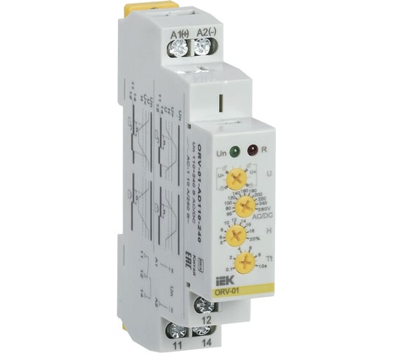 Изображение товара Реле напряжения IEK ORV 1фаза, 110-240В AC/DC ORV-01-AD110-240
