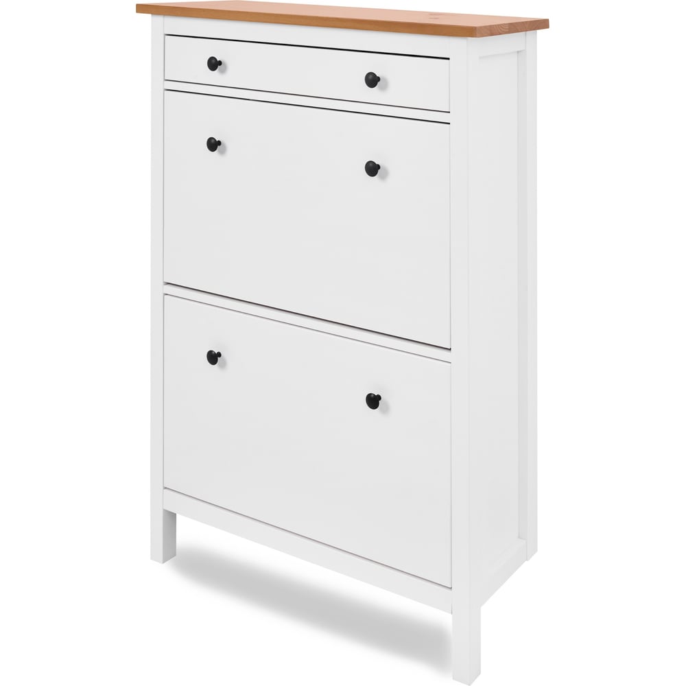 Изображение товара Тумба для обуви Лузалес КЫМОР 89x127x30 см белая/светло-коричневая