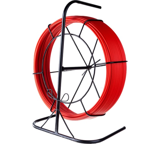 Изображение товара Протяжка для кабеля мини OlmiOn УЗК d=6 мм L=100 м в напольной кассете №3, красный СП-К3-6/100