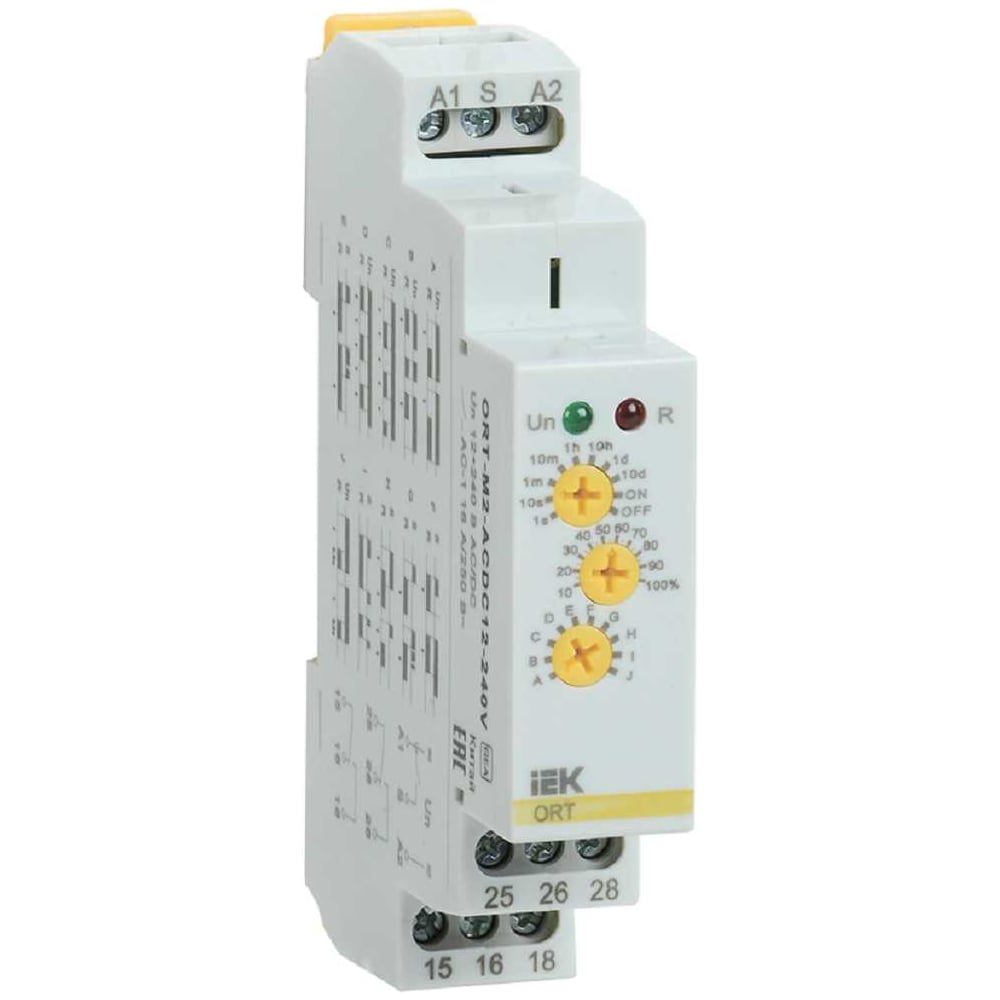 Изображение товара Реле времени IEK ORT многофункциональное 2 конт. 12-240 В AC/DC ORT-M2-ACDC12-240V Изображение товара Реле времени IEK ORT многофункциональное 2 конт. 12-240 В AC/DC ORT-M2-ACDC12-240V