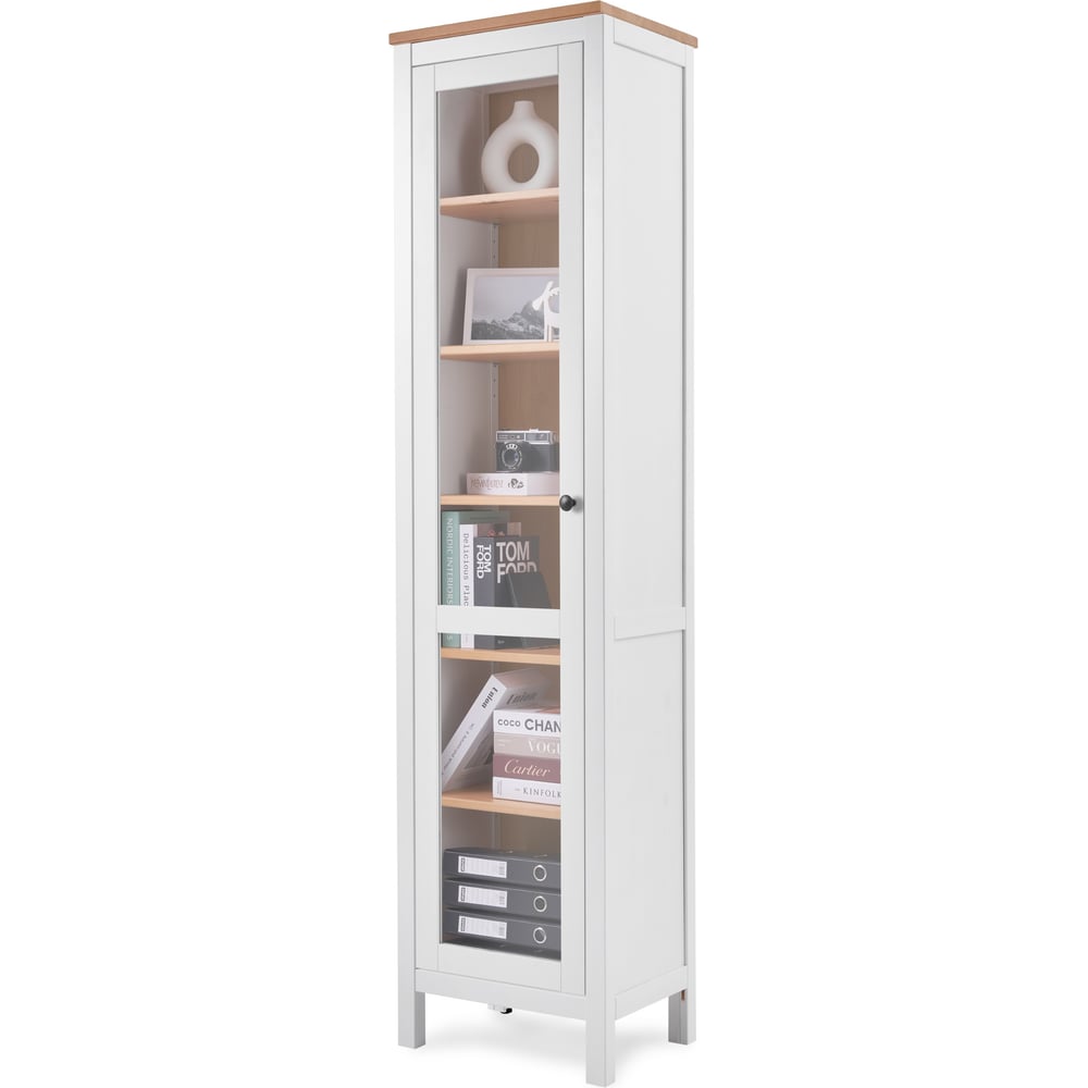 Изображение товара Шкаф-витрина Лузалес КЫМОР 49x198x37 см белый и светло-коричневый