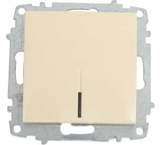 Изображение товара Выключатель одноклавишный Elbi Zena Vega Kремовый с подсветкой M+K 609-010300-201