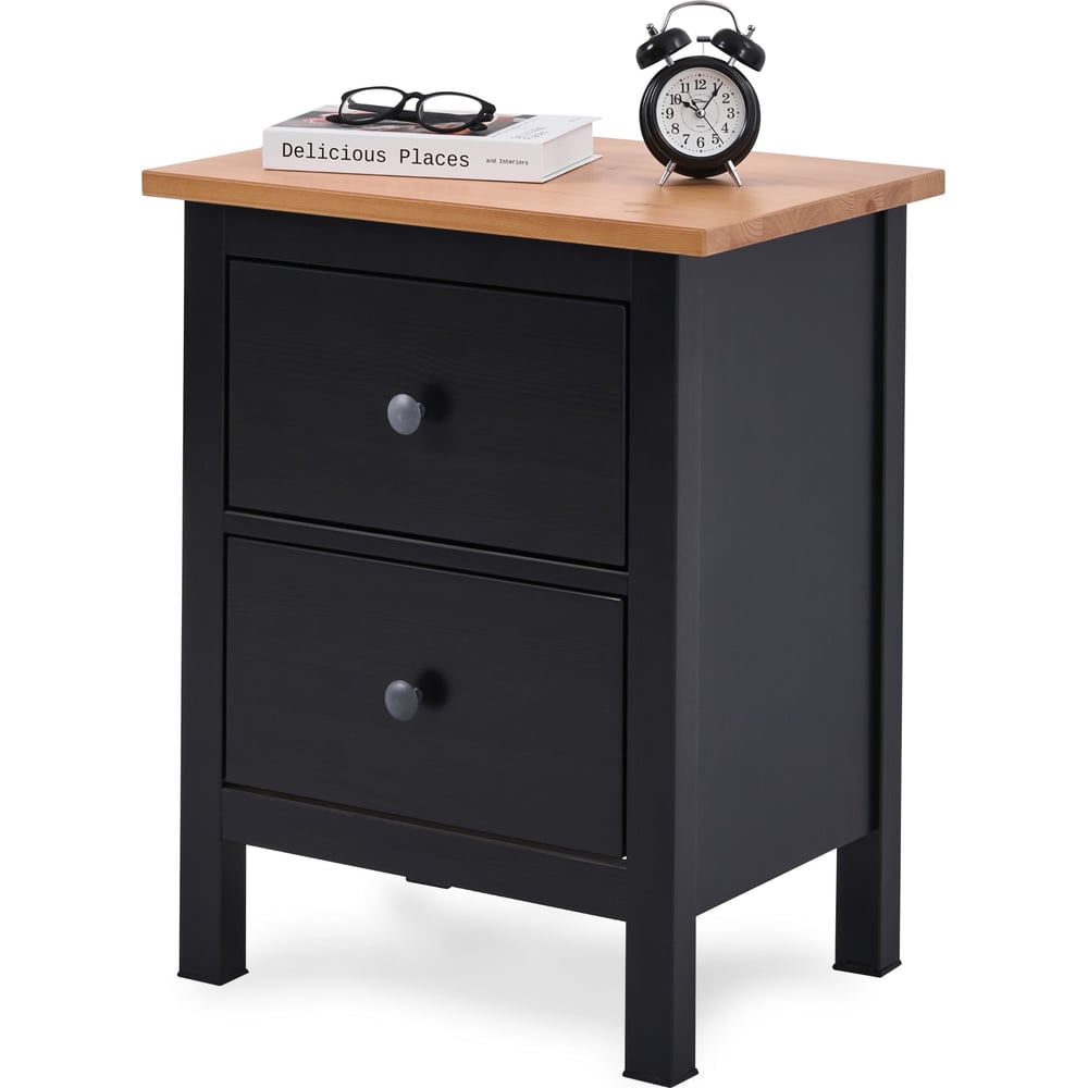 Изображение товара Комод Лузалес КЫМОР 2 ящика скандинавский стиль черный светло-коричневый
