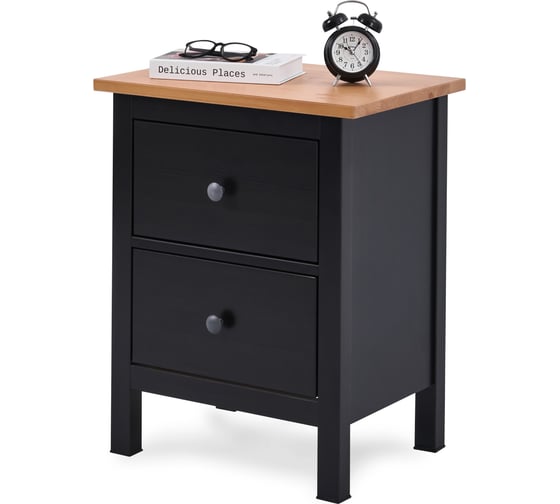 Изображение товара Комод Лузалес КЫМОР 2 ящика 54x66x38 черный/светло-коричневый 5031020112