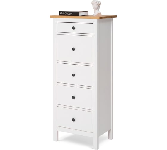 Изображение товара Комод Лузалес КЫМОР 5 ящиков 58x131x40 белый/светло-коричневый 5031020311