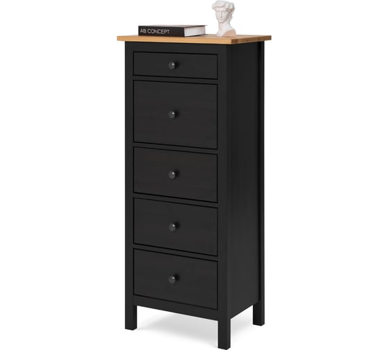 Изображение товара Комод Лузалес КЫМОР 5 ящиков 58x131x40 черный/светло-коричневый 5031020312