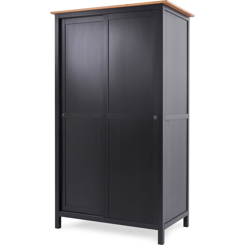 Изображение товара Шкаф Лузалес КЫМОР 120x197x59 из сосны, раздвижные двери, черный/светло-коричневый