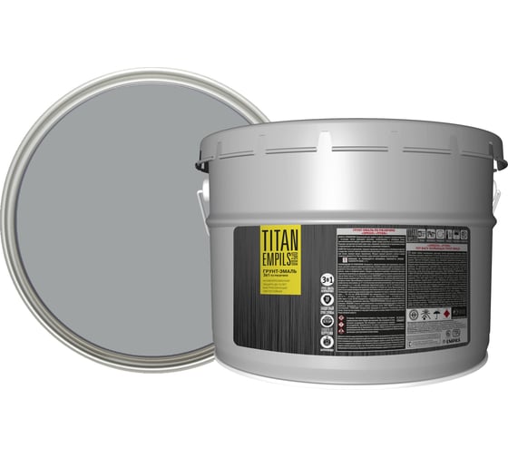 Изображение товара Грунт-эмаль по ржавчине ОРЕОЛ TITAN серый 10 кг 81683
