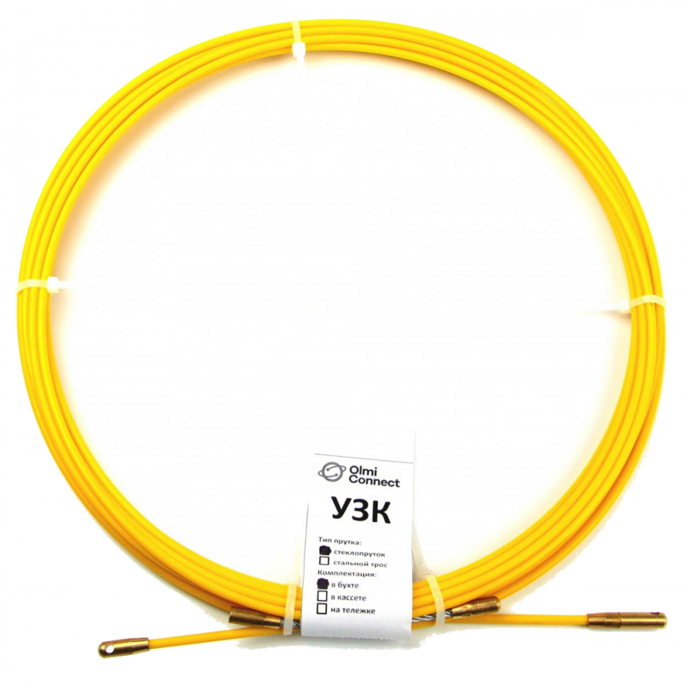 Протяжка для кабеля мини olmion узк d=4,5 мм l=10 м в бухте, желтый сп-б-4,5/10