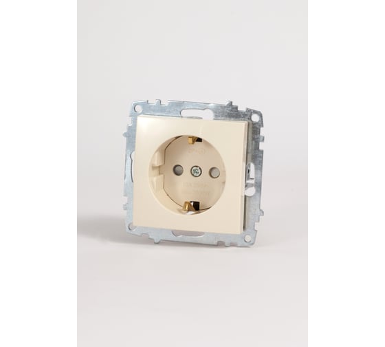 Изображение товара Розетка Elbi Zena Vega Kремовый с заземлением и защитой от детей M+K 609-010300-243