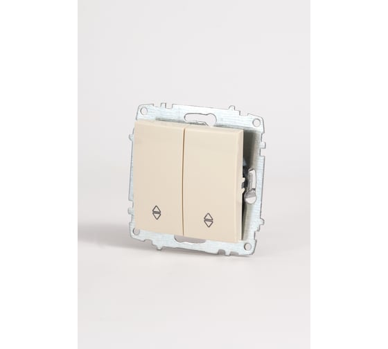 Изображение товара Выключатель двухклавишный проходной Elbi Zena Vega Kремовый M+K 609-010300-211