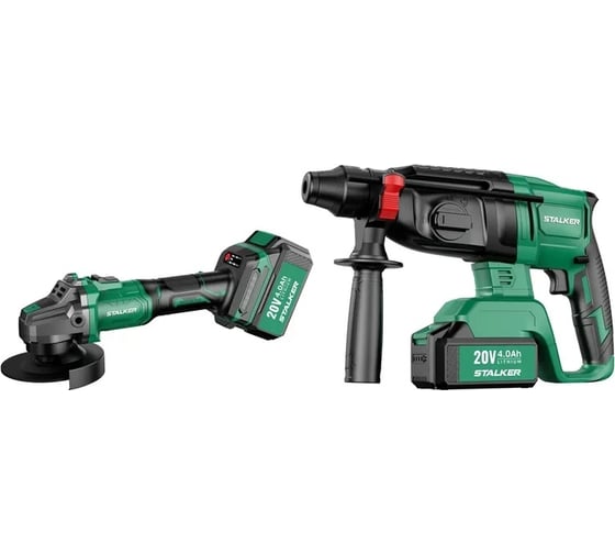Изображение товара Набор аккумуляторного инструмента ALTECO STALKER Kit (AG20-125 Li BL+RH20 Li BL) 69845