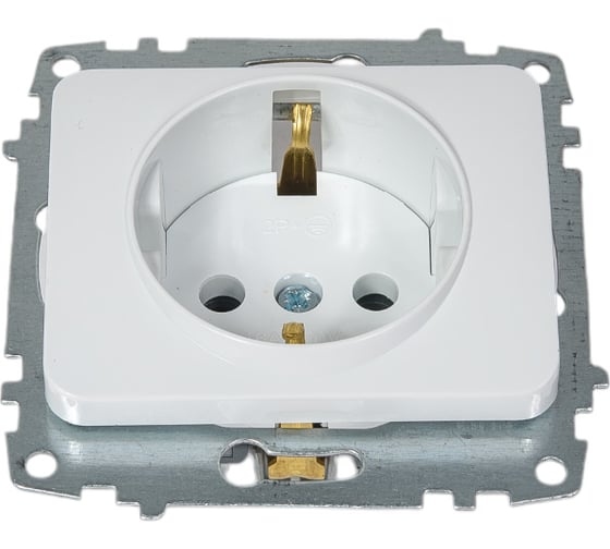 Изображение товара Розетка Elbi Jazz 07 с заземлением M+K белый 607-010200-217