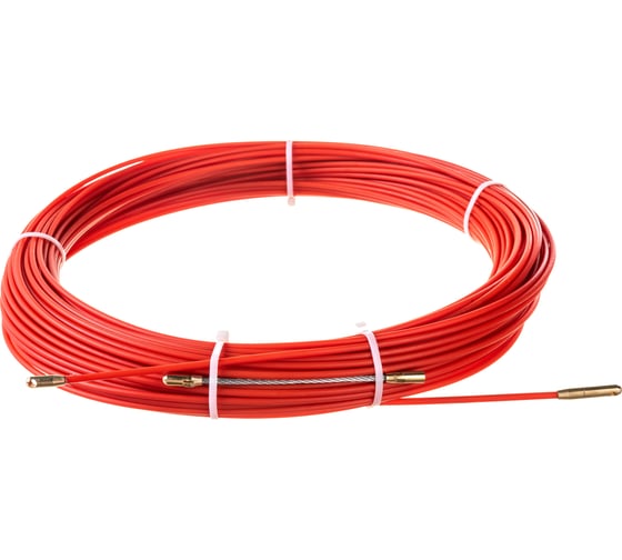 Изображение товара Протяжка для кабеля мини OlmiOn УЗК d=3,5 мм L=50 м в бухте, красный СП-Б-3,5/50