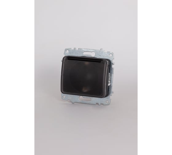 Изображение товара Розетка Elbi Jazz с крышкой, с заземлением vantablack 607-014800-218