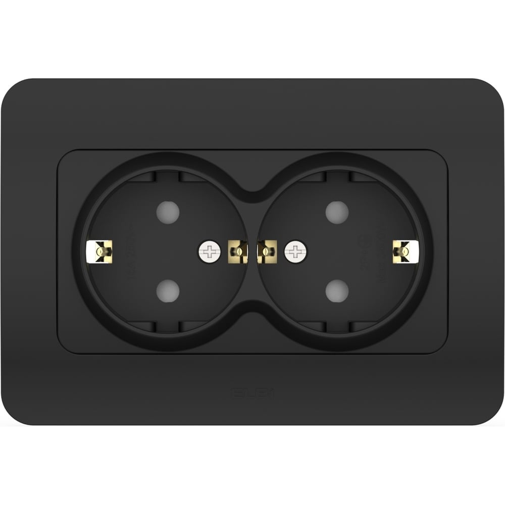 Изображение товара 2-местная розетка Elbi Jazz Vantablack с заземлением с защитой от детей 508-014800-917