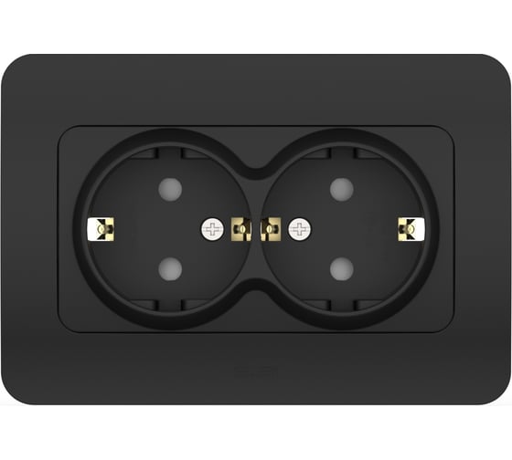 Изображение товара 2-местная розетка Elbi Jazz Vantablack с заземлением с защитой от детей 508-014800-917