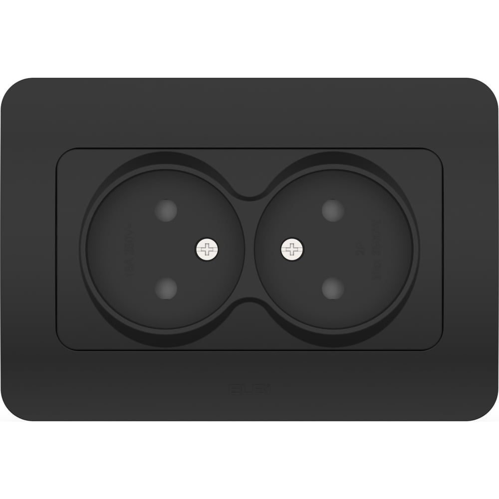 Изображение товара 2-местная встроенная розетка Elbi Jazz Vantablack с защитными шторками