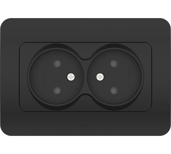 Изображение товара 2-местная розетка Elbi Jazz Vantablack с защитными шторками 508-014800-918