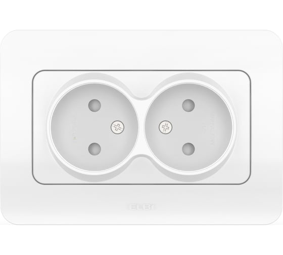 Изображение товара 2-местная розетка Elbi Jazz Белый с защитными шторками 508-010200-918