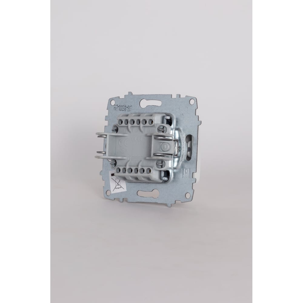 Изображение товара Выключатель 2-х клавишный Elbi Jazz с подсветкой белый 607-010200-203