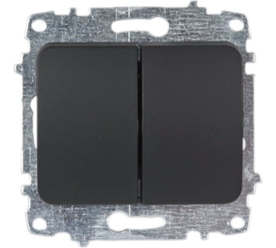 Изображение товара Выключатель 2-х клавишный Elbi Jazz vantablack 607-014800-202