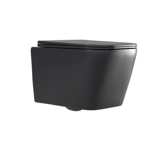 Изображение товара Комплект 3 в 1 CULTO инсталляция с подвесным унитазом CULTO JET-N black, сиденье с микролифтом, клавиша смыва черная УТ-99902630