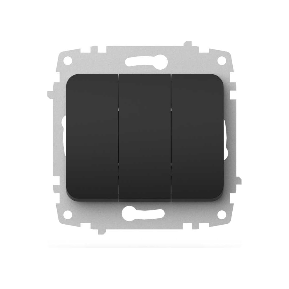 Изображение товара Выключатель 3 клавишный Elbi Jazz M+K vantablack 607-014800-254 для освещения