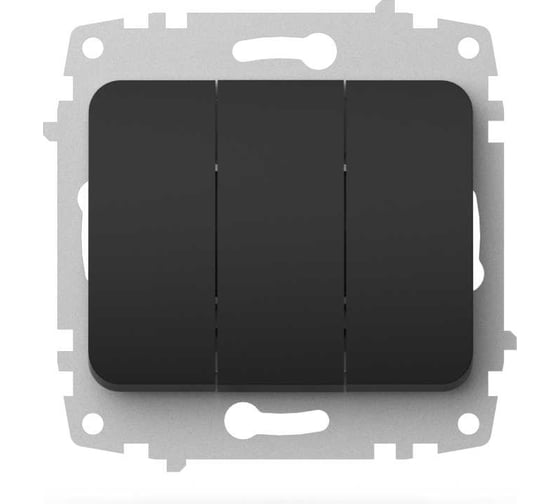 Изображение товара Выключатель 3 клавишный Elbi Jazz M+K vantablack 607-014800-254