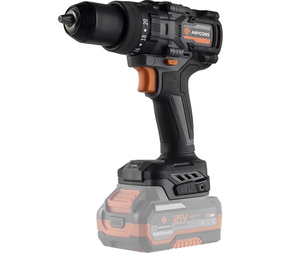 Изображение товара Бесщеточная ударная дрель-шуруповерт Anycons 150Нм, 21В, без акб, AC-ID21090 5093455