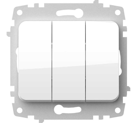 Изображение товара Выключатель 3 клавишный Elbi Jazz M+K белый 607-010200-254