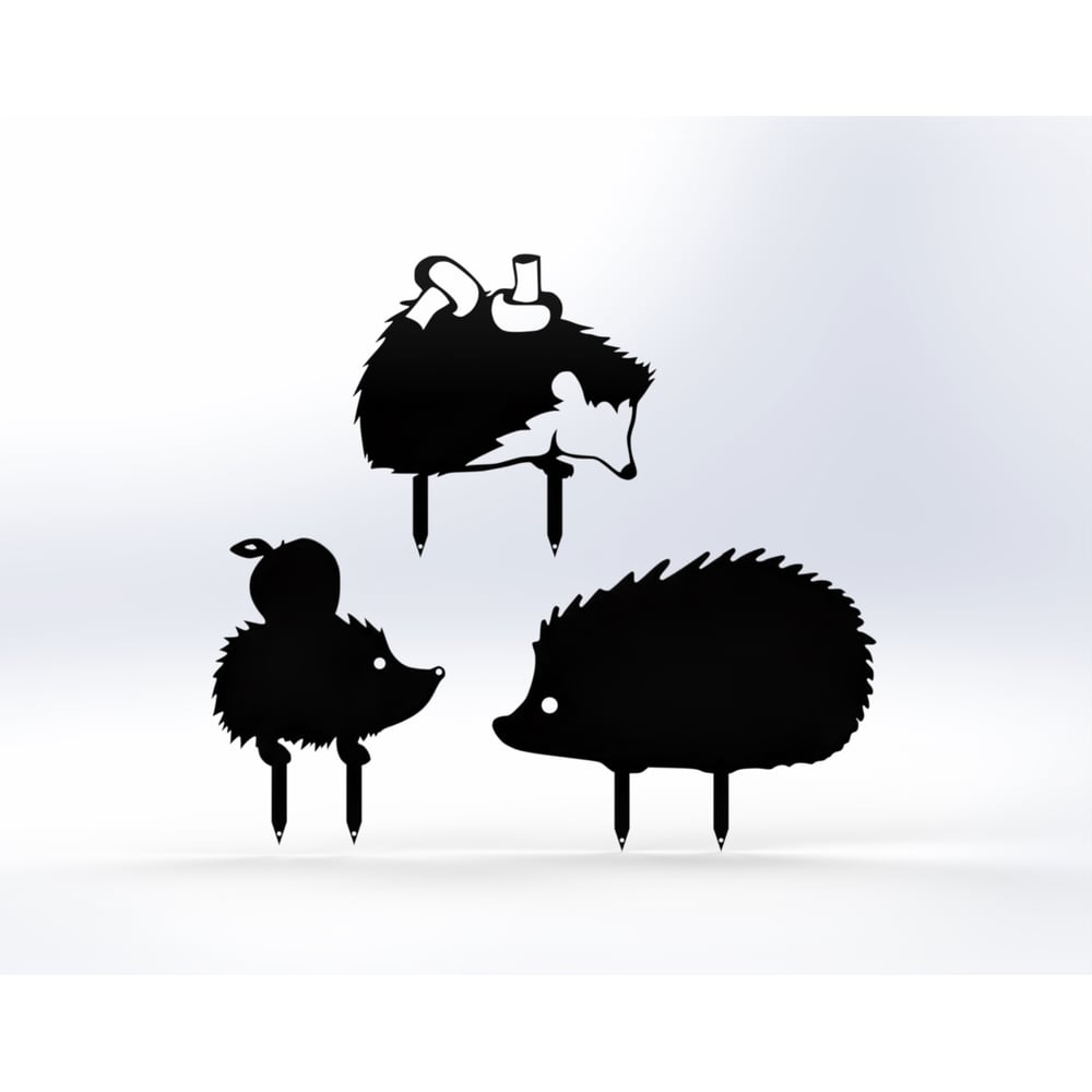 Изображение товара Фигурки садовые металлические Металекс Ёжики комплект 3 шт черный