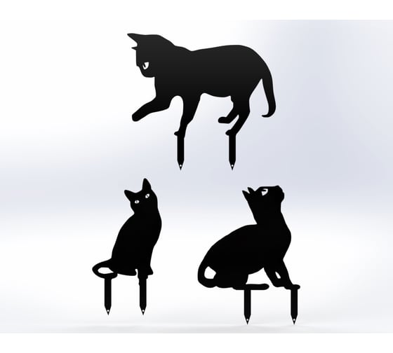 Изображение товара Фигурки садовые металлические Металекс "Котики" комплект 3 шт, тип 1, черный 115029