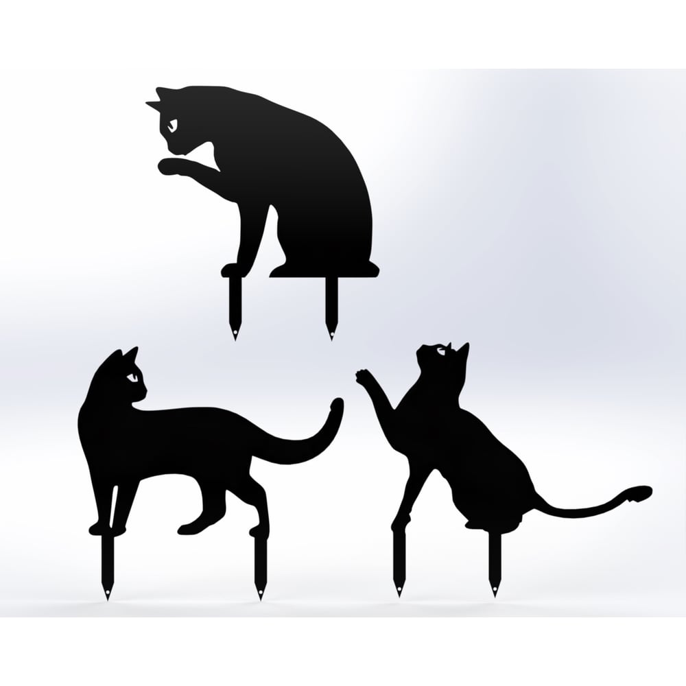 Изображение товара Садовые металлические фигурки 'Котики' Металекс, черный, комплект 3 шт