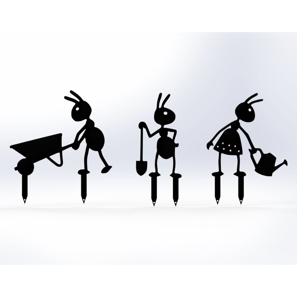 Изображение товара Фигурки садовые металлические Муравьи Металекс комплект 3 шт