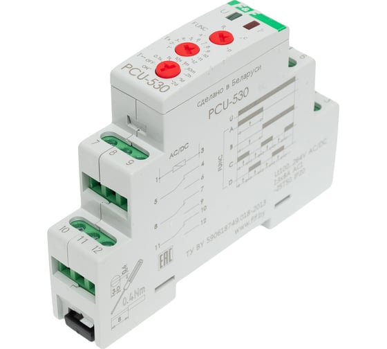 Изображение товара Реле времени Евроавтоматика F&F PCU-530 многофункциональное (4 функции), 1 модуль, монтаж на DIN-рейке EA02.001.025