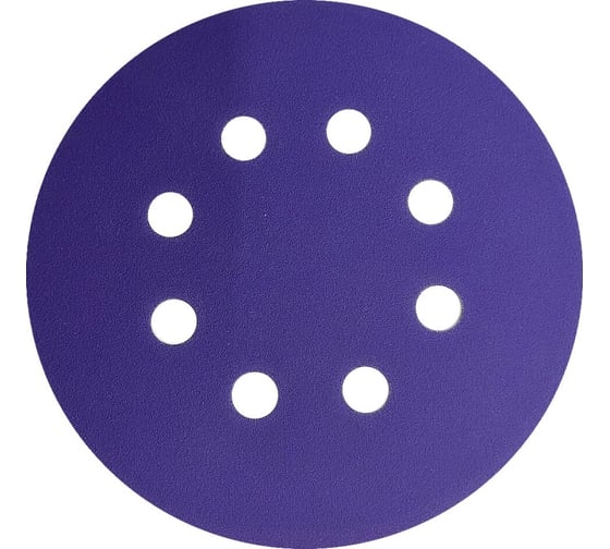 Изображение товара Круг шлифовальный CERAMAX 125 мм PURPLE FILM 8 отверстий, P80, 50 шт. 1CRX1022