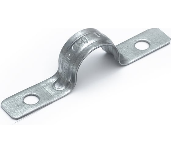 Изображение товара Металлическая двухлапковая скоба Промрукав усиленная, противопожарная, СМДУ d19-20 мм, отв. d 6.5 мм, 100 шт. PR13.02437